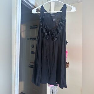 Lane Bryant Black Tank Top with Ruffle Details